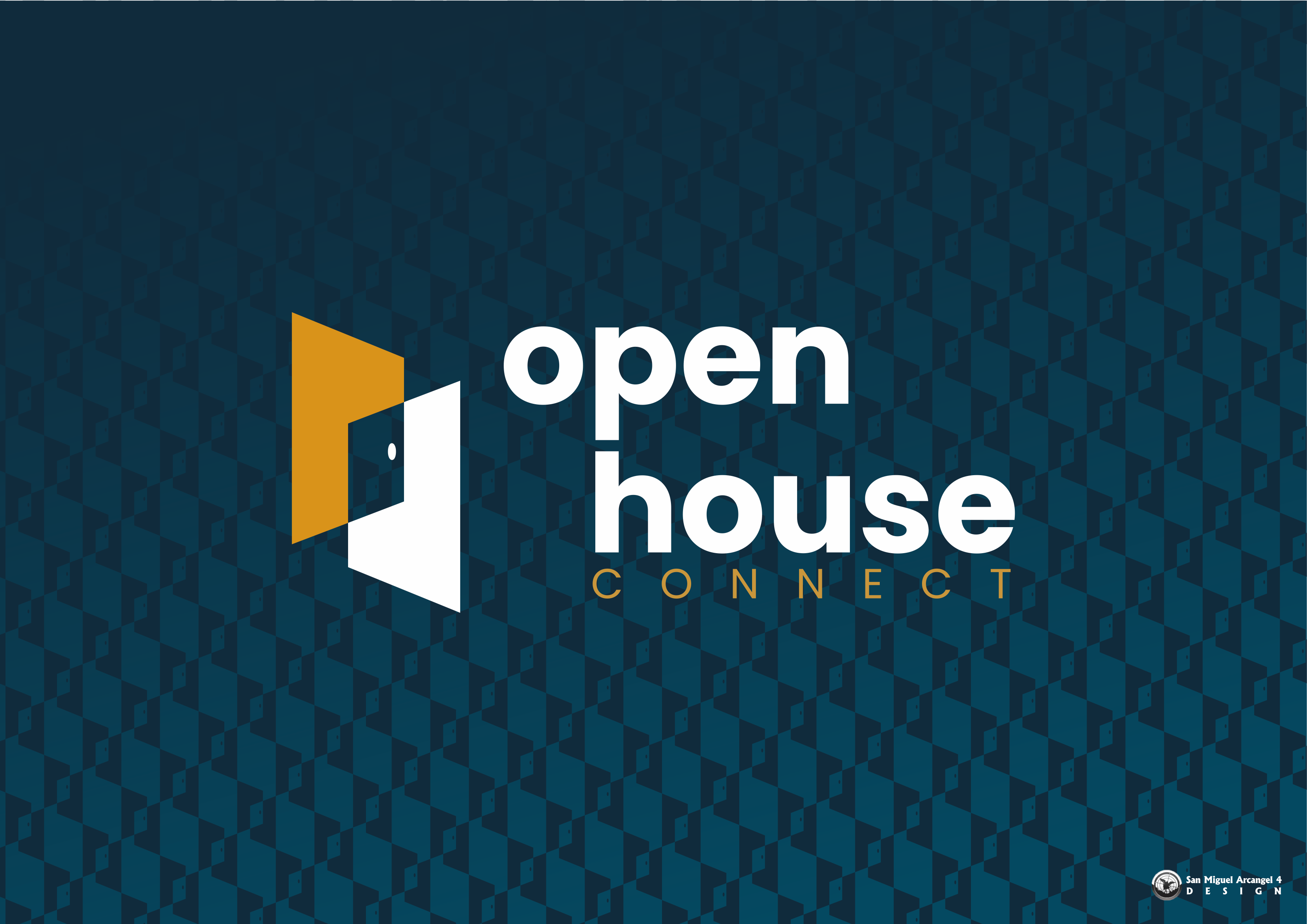 Open House Connect logo on a teal patterned background